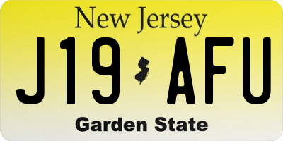 NJ license plate J19AFU