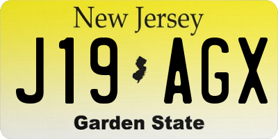 NJ license plate J19AGX