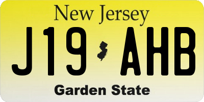 NJ license plate J19AHB
