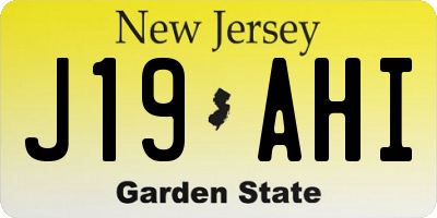 NJ license plate J19AHI