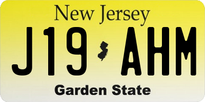NJ license plate J19AHM