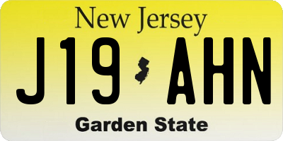 NJ license plate J19AHN