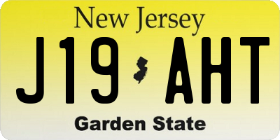 NJ license plate J19AHT