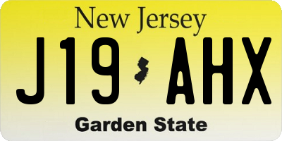 NJ license plate J19AHX