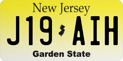NJ license plate J19AIH