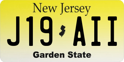 NJ license plate J19AII