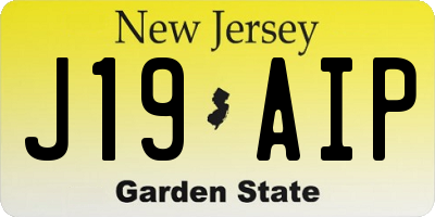 NJ license plate J19AIP
