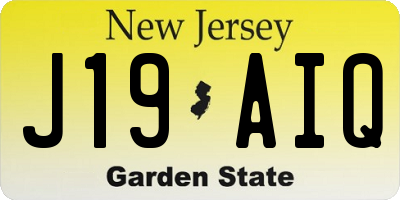 NJ license plate J19AIQ