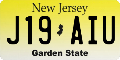 NJ license plate J19AIU