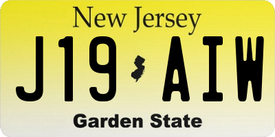 NJ license plate J19AIW