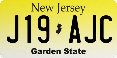 NJ license plate J19AJC