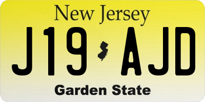 NJ license plate J19AJD