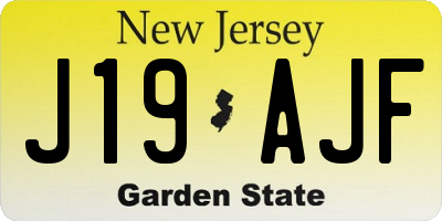 NJ license plate J19AJF