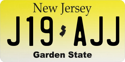 NJ license plate J19AJJ