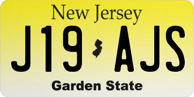 NJ license plate J19AJS
