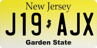 NJ license plate J19AJX