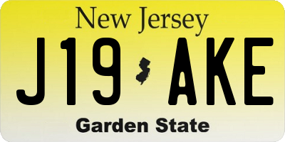 NJ license plate J19AKE