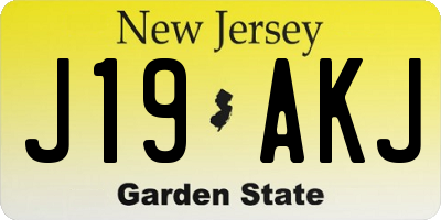 NJ license plate J19AKJ