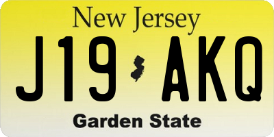 NJ license plate J19AKQ