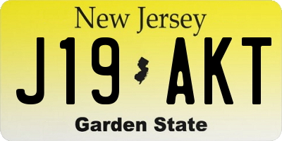 NJ license plate J19AKT