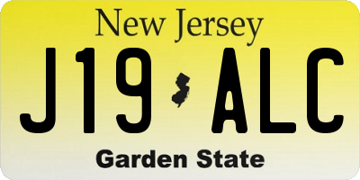 NJ license plate J19ALC