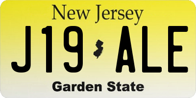 NJ license plate J19ALE