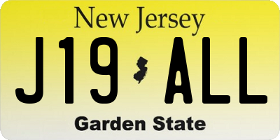 NJ license plate J19ALL