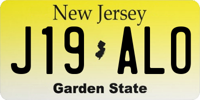 NJ license plate J19ALO