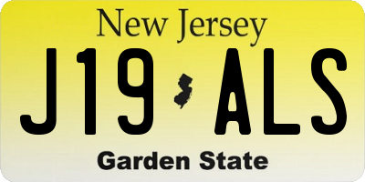 NJ license plate J19ALS