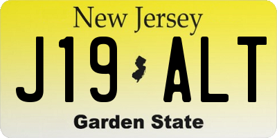 NJ license plate J19ALT