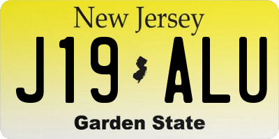NJ license plate J19ALU