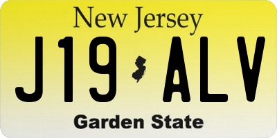NJ license plate J19ALV