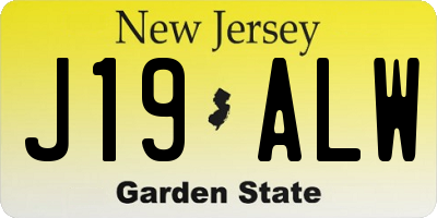NJ license plate J19ALW