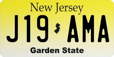 NJ license plate J19AMA