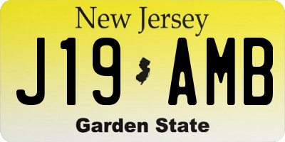 NJ license plate J19AMB