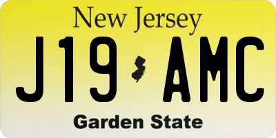 NJ license plate J19AMC