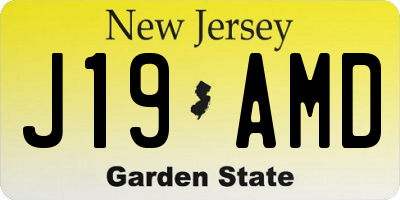NJ license plate J19AMD