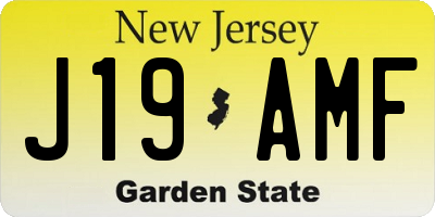 NJ license plate J19AMF