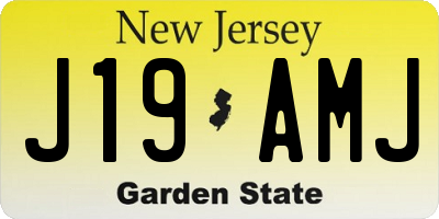 NJ license plate J19AMJ