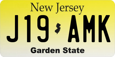 NJ license plate J19AMK