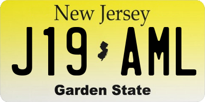 NJ license plate J19AML