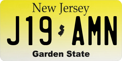 NJ license plate J19AMN