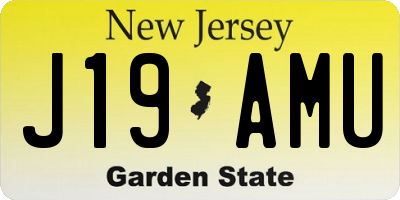 NJ license plate J19AMU