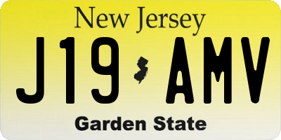 NJ license plate J19AMV