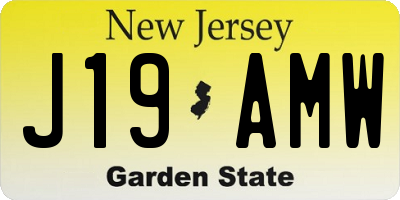 NJ license plate J19AMW