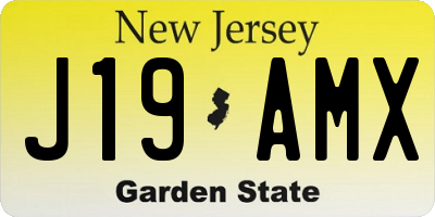 NJ license plate J19AMX