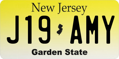 NJ license plate J19AMY