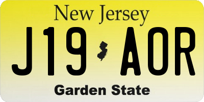 NJ license plate J19AOR