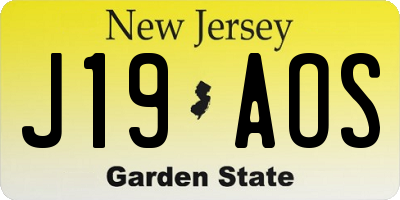 NJ license plate J19AOS