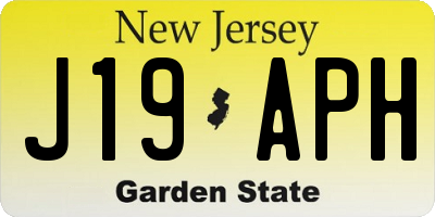 NJ license plate J19APH